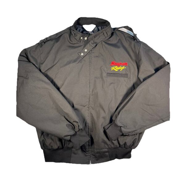 Snap On Racing West Ark Vintage Black Bomber Jacket 2XL Made In USA Mechanic - Picture 1 of 8